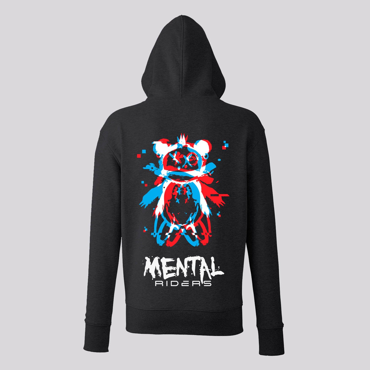 Mental Glitch Hoodie - Red/Blue